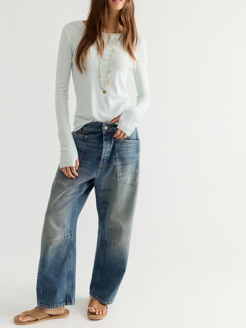 NWT Free People Minimalist Moxie Barrel Jeans high hopes W 26 We The Free